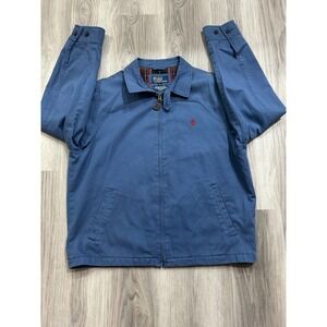 Vintage ? Polo Ralph Lauren Mens Blue Cotton Harrington Jacket Plaid Large L